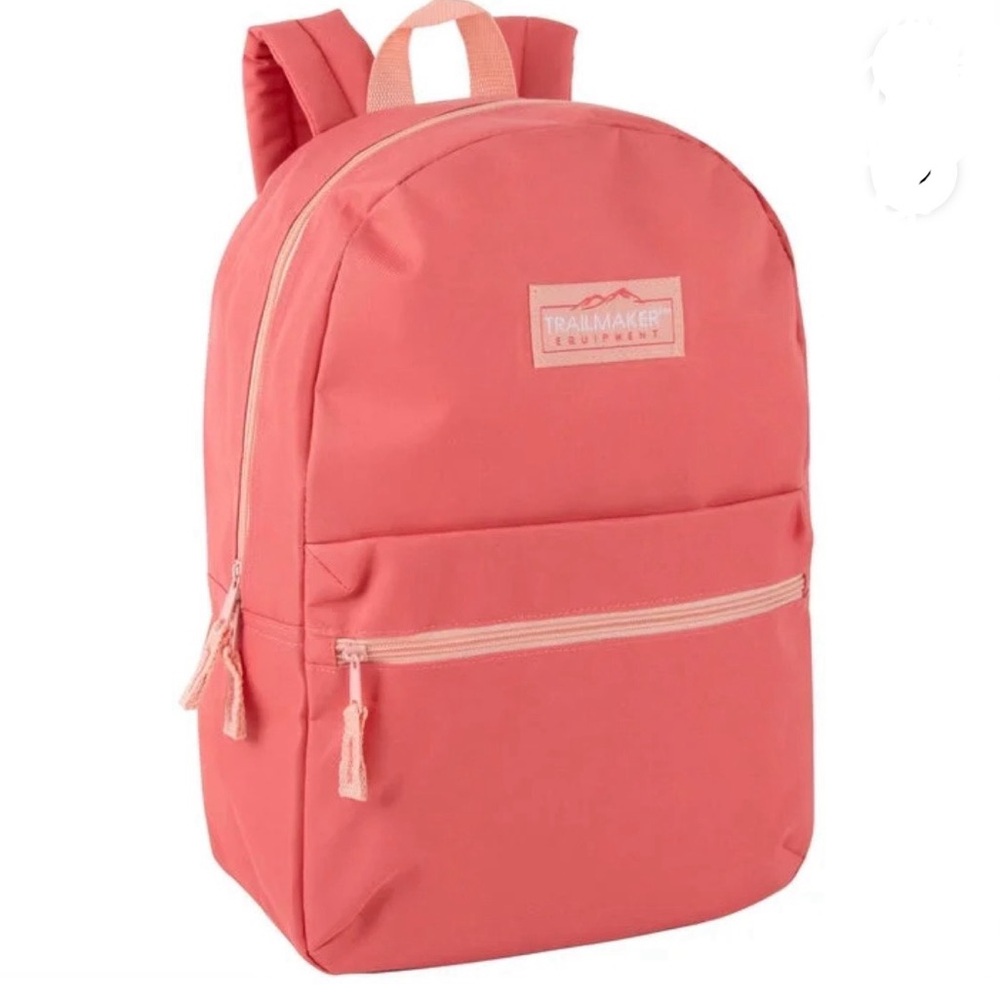 NWT Coral Pink Backpack 17” Women Girl’s Back to School Bag Carryall purse tote